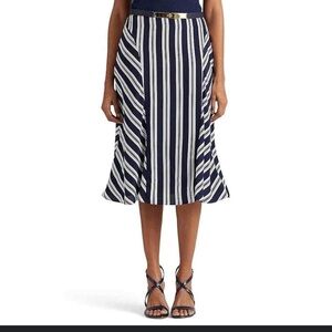 Lauren Ralph Lauren Striped Crepe Skirt